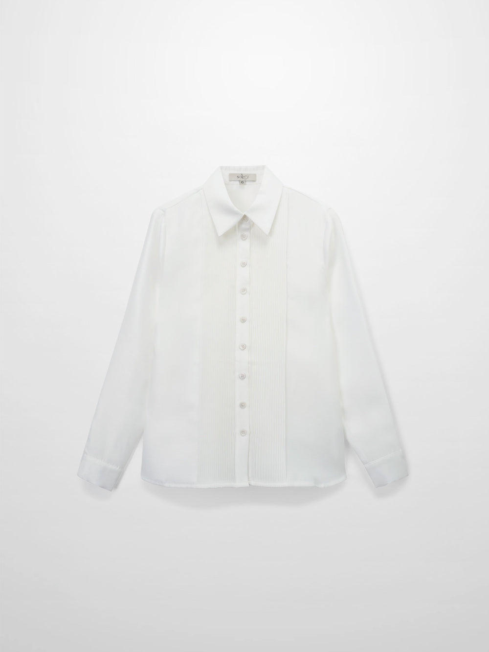 Pintuck Button Down Blouse-White